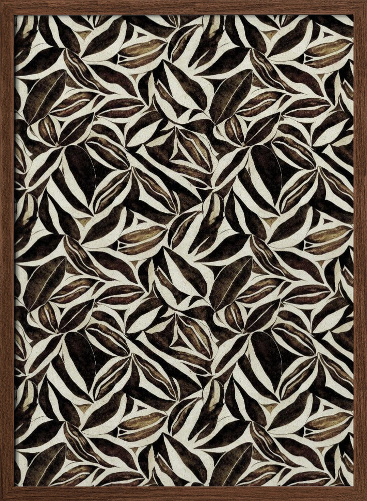 Brown Leafs Pattern Poster